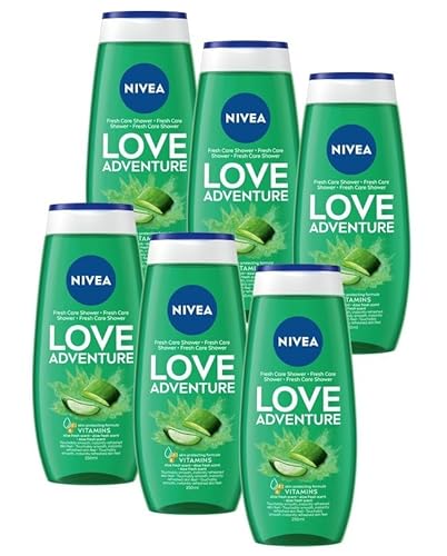 Nivea Duschgel - Love Adventure Aloe Fresh Scent - 6er Pack (6x 250ml)