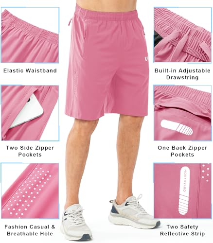 Image of NORTHYARD Men's Athletic Running Shorts Gym Workout 7 inch /9 inch /5 inch Quick Dry Lightweight Sports Basketball Tennis 3 Zipper Pockets