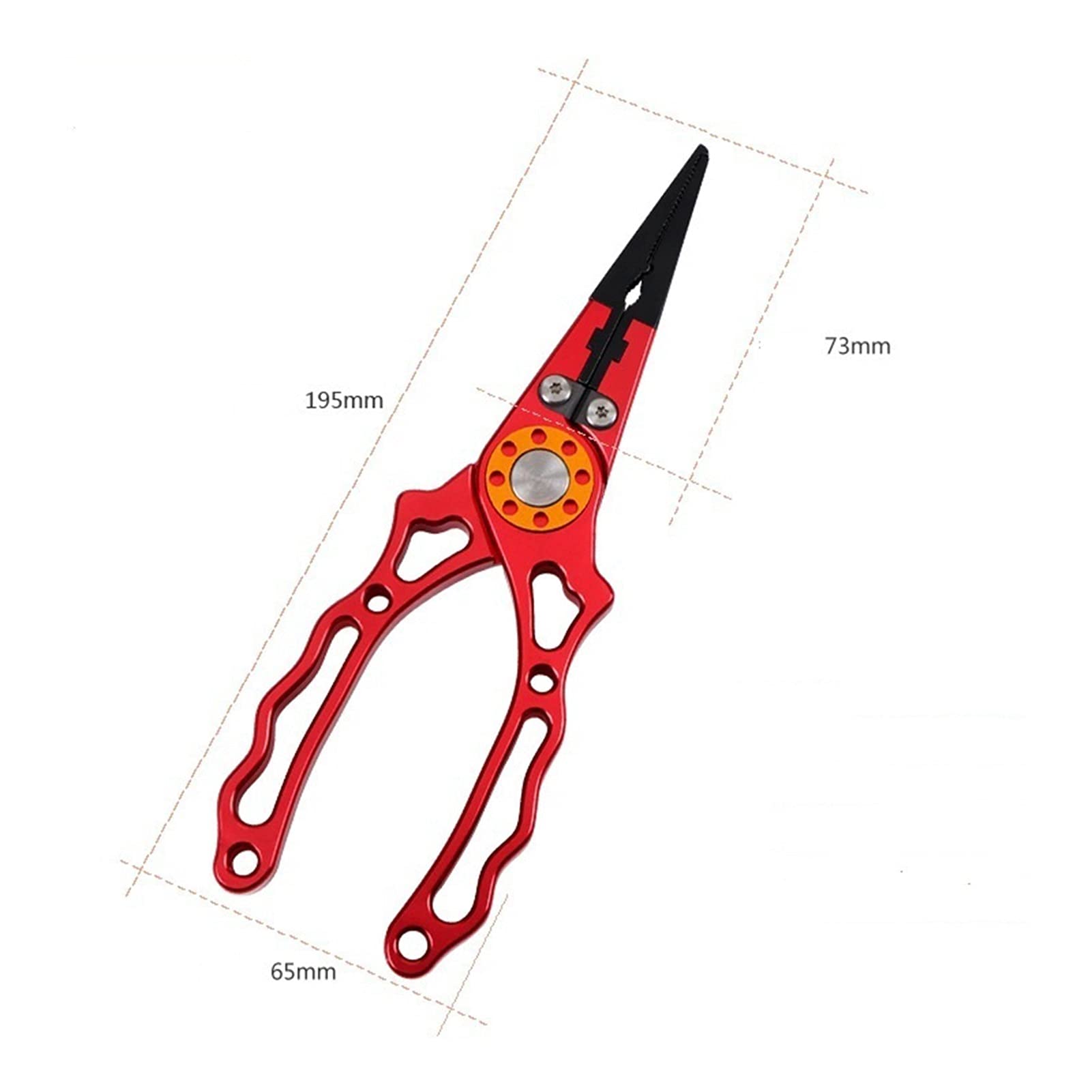 Pinze da pesca Lega di alluminio pesca pinza con Rope Cutter Linea amo da pesca di recupero Anello metallo apri multifunzione stampa Tackle Gear Strumenti per attrezzi da pesca all'aperto ( Color : Re