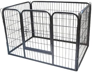 BUNNY BUSINESS Heavy Duty Puppy Play Pen/ Rabbit Enclosure, Extra Large, Gunmetal Grey