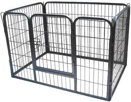 BUNNY BUSINESS Heavy Duty Puppy Play Pen/ Rabbit Enclosure, Extra Large, Gunmetal Grey