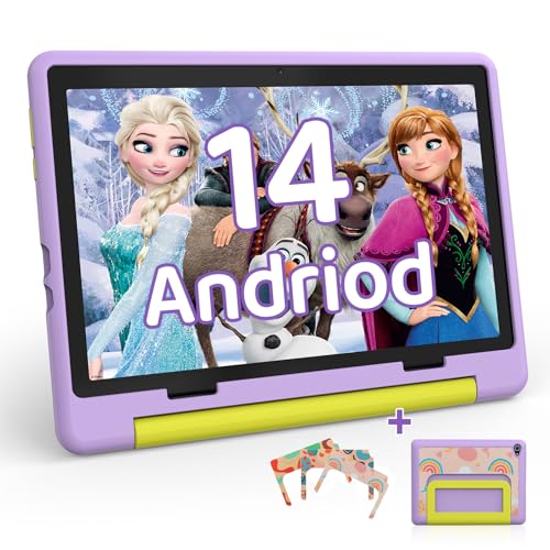 HiGrace Kids Tablet, Tablets for Kids with 10 inch Android 14 Tablet Octa-Core, 8GB RAM + 64GB ROM/1 TB Expansion, Children Tablets with Parent Control with Protective Case - Purple