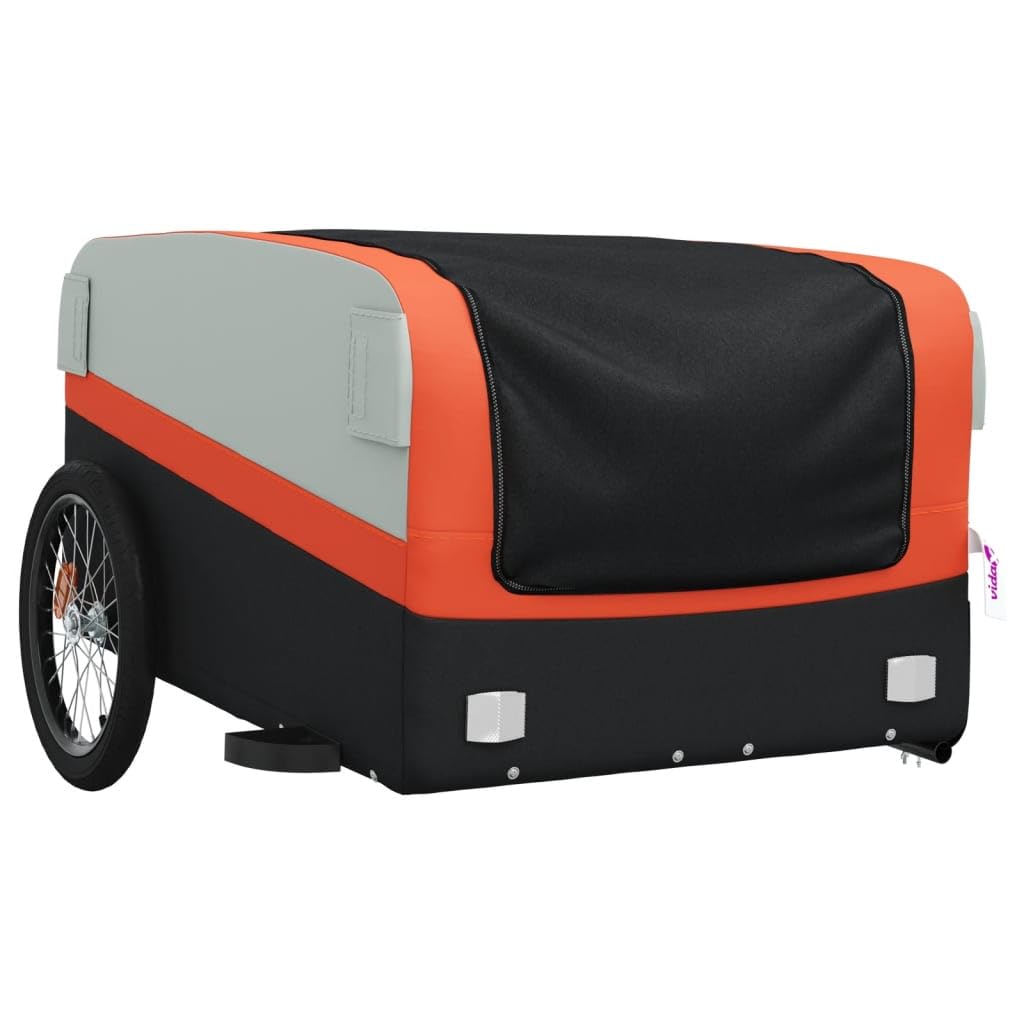 SKM Bike Trailer Black and Orange 45 kg Iron (Weight-14KG)-4047