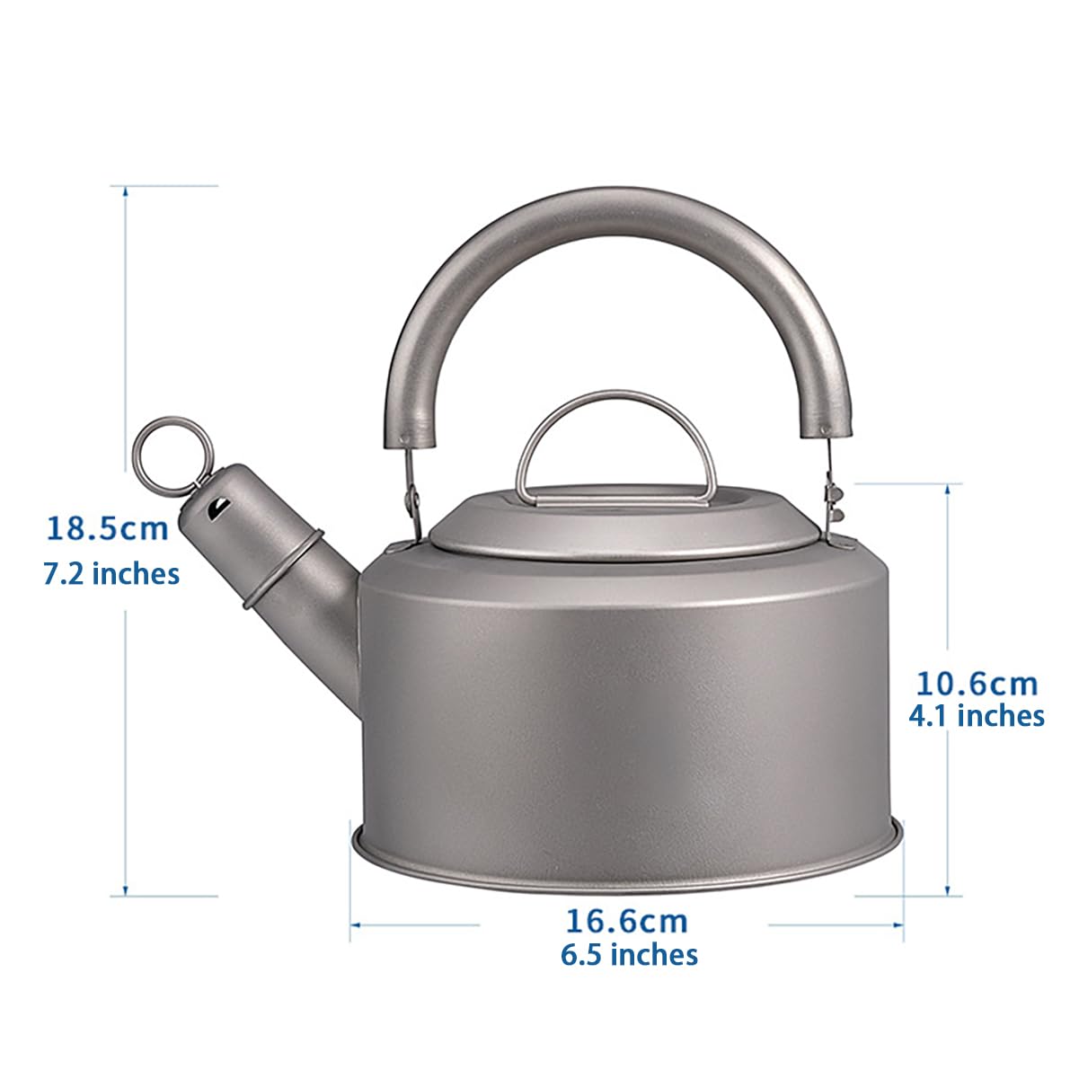 Tetera de titanio, hervidor portátil de camping con tapa de filtro, 1200 ml, utensilios de cocina al aire libre