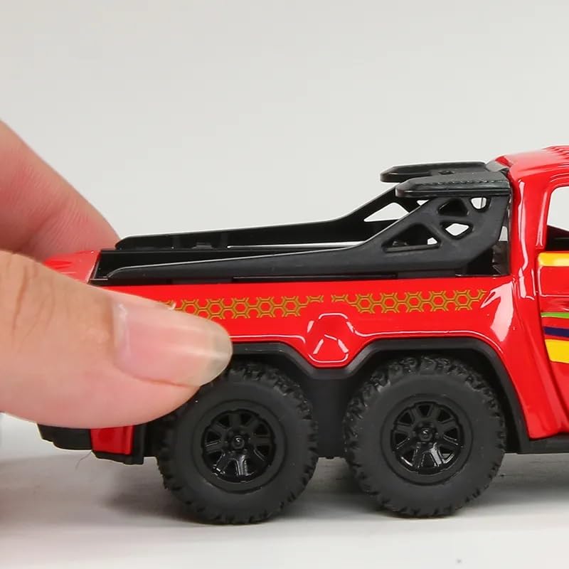 Image of 1:32 Mercedes Benz Pickup Truck Scale Model Car - Exclusive Alloy Metal Pull Back Die Cast Car Toy with Openable Doors, Light & Music - Best Gifts for Kids【Colors as Per Stock】