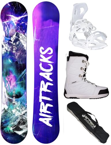 AIRTRACKS Snowboard Set Pack Planche High M Hybrid Rocker 140 + Fixations Master + Chaussures Star W 37 + SB Bag