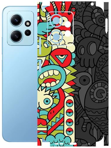 Image of AtOdds - Full Body Back Screen Guard Protector Film - Lamination Wrap Skin Sticker Compatible with REDMI Note 12 (4G) | Scratchproof Matte Finish (Graffiti50)