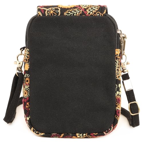 Image of SILKAREA Embroidered Cute Mini Crossbody Bag for Women Small Handbags Wristlet Wallet Bag Cell-phone Pouch Coin Purse