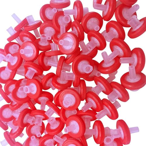 Image of Syringe Filters Hydrophobic PTFE Membrane 100pcs /Barrel, 0.45μm Pore Size,13mm Disc Diameter,HPLC and GC Needle Filter, Non-Sterile, High Throughput Lab Filtration