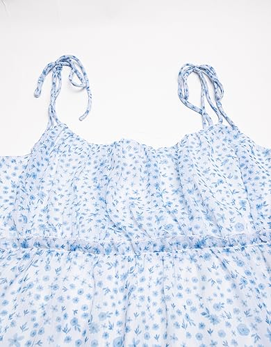 Image of Moomaya Women Printed Mini Dress, Strappy Shoulders Tiered Short Summer Dress