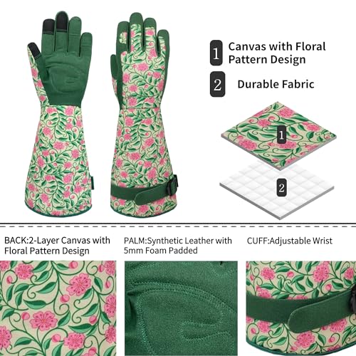 Thorn-proof Gardening and Garden Gloves,Durable Long Rose Yard Work Glove,Gifts for Men Women,Touchscreen - Image 4