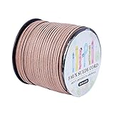 Pandahall 98Yard 90m/roll 3x1.4mm Faux Suede Cord String Leather Lace Beading Thread Suede Lace Double Sided with Roll Spool 295feet