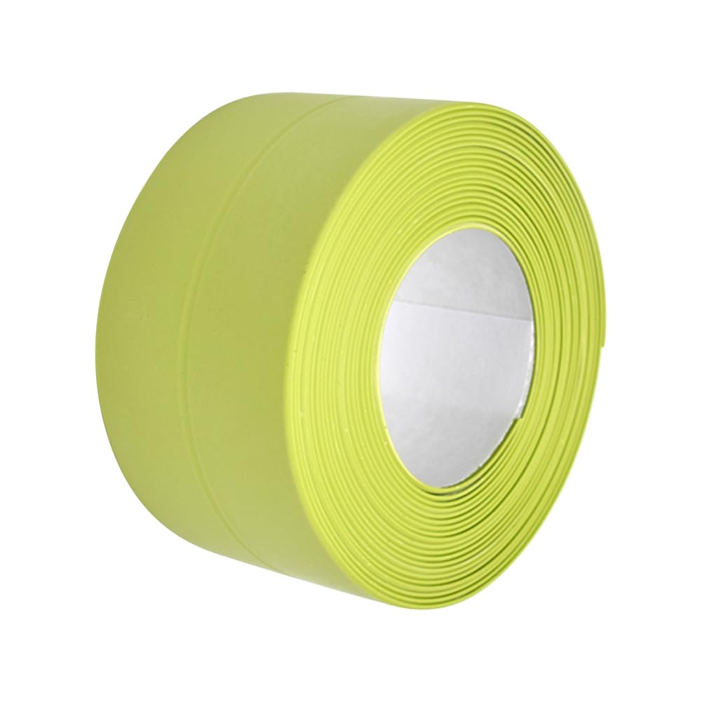 Queenbox 1.5x39.4in Self-Adhesive Corner Caulking Tape, PVC Caulk Tape Sealant Strip for Wall Edge Kitchen Sink Toilet Bathtub, Green