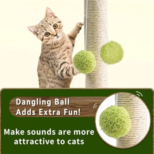 Generic 3-9444 Cat Scratching Post For Kitten Cute Green Leaves Cat Scratching Posts With Sisal Rope Indoor Cats Posts Cat Tree Pet Products thumb #4