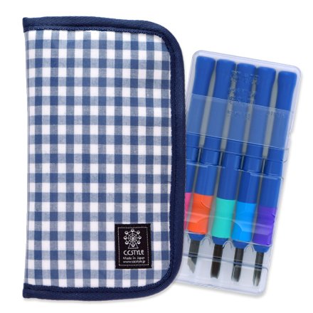 彫刻刀セット 男の子 女の子 小学生 おしゃれ かわいい サクラグリップ彫刻刀A 右利き チェック大・紺 カラフルキャンディスタイル N9401910