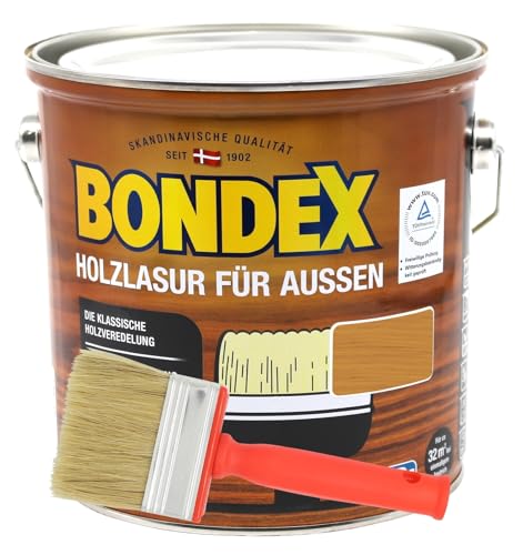 2,5l Bondex Holzlasur für Aussen plus Flächenstreicher (kiefer) 2,5l Bondex Holzlasur für Aussen plus Flächenstreicher (kiefer)