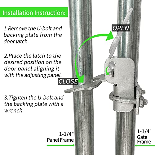 Hittite 1-3/8" Kennel Gate Latch Butterfly Latches, Chain Link Fence Gate Latch Lock For Dog Kennels And Kennel Panels From 1-1/4'' To 1-3/8" Kennel Gate Frame #TOP3