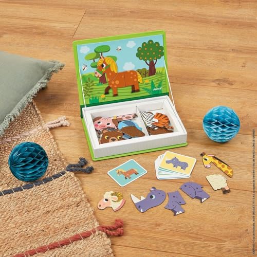 image for Janod MagnetiBook 41 pc Magnetic Animal Mix and Match Game - Creative 