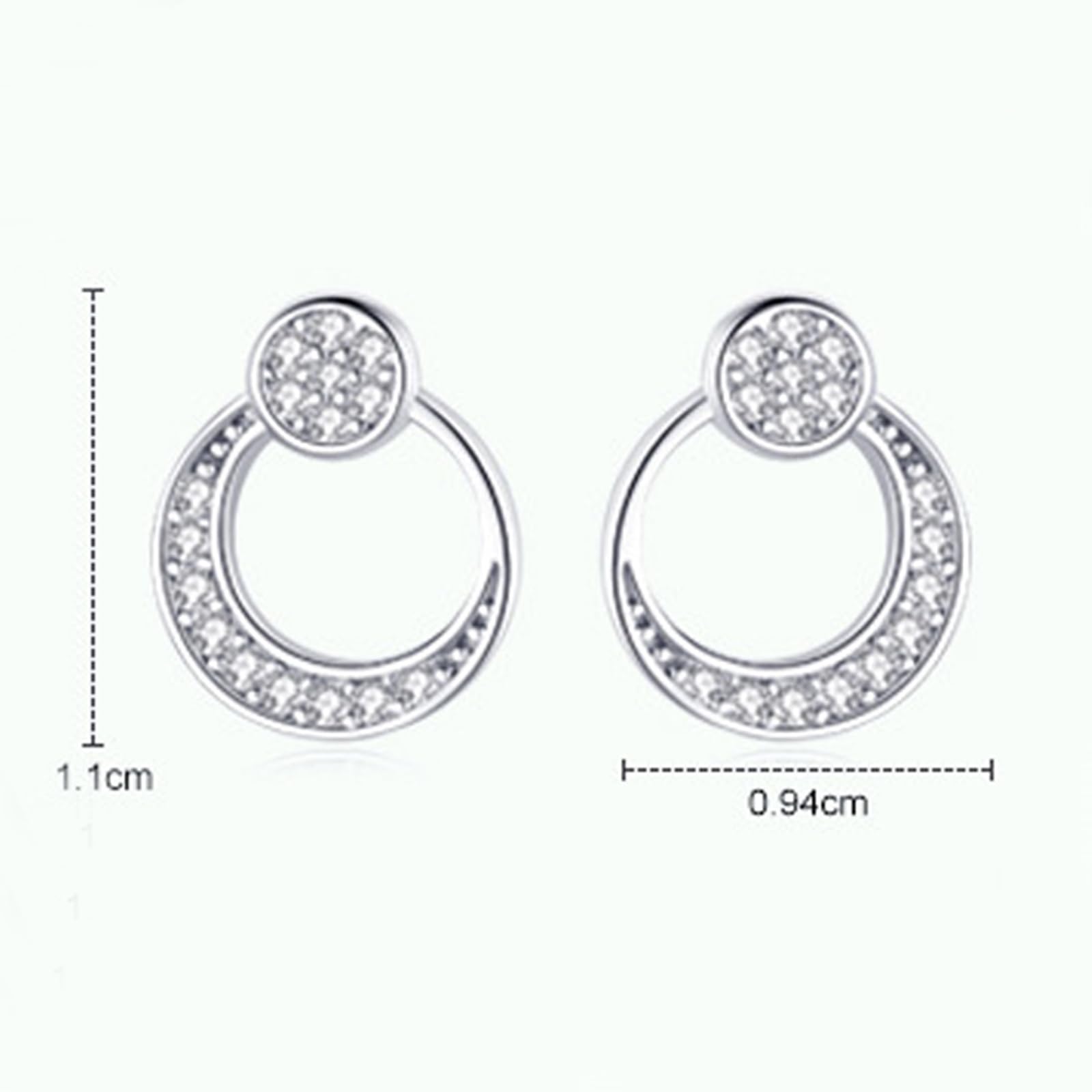 Orecchini da donna in oro bianco 18 carati, con luna di moissanite AU750