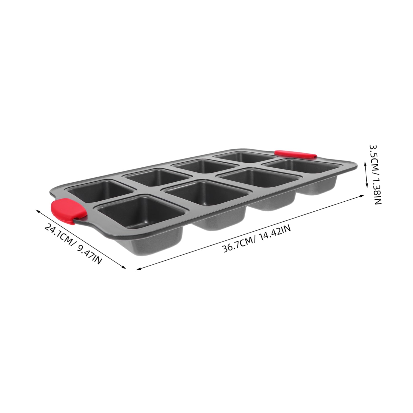 Alipis Moule Four Rectangulaire Antiadhésif à 8 Cavités, Moule à Gâteau en Acier Inoxydable avec Poignées Résistantes la Chaleur