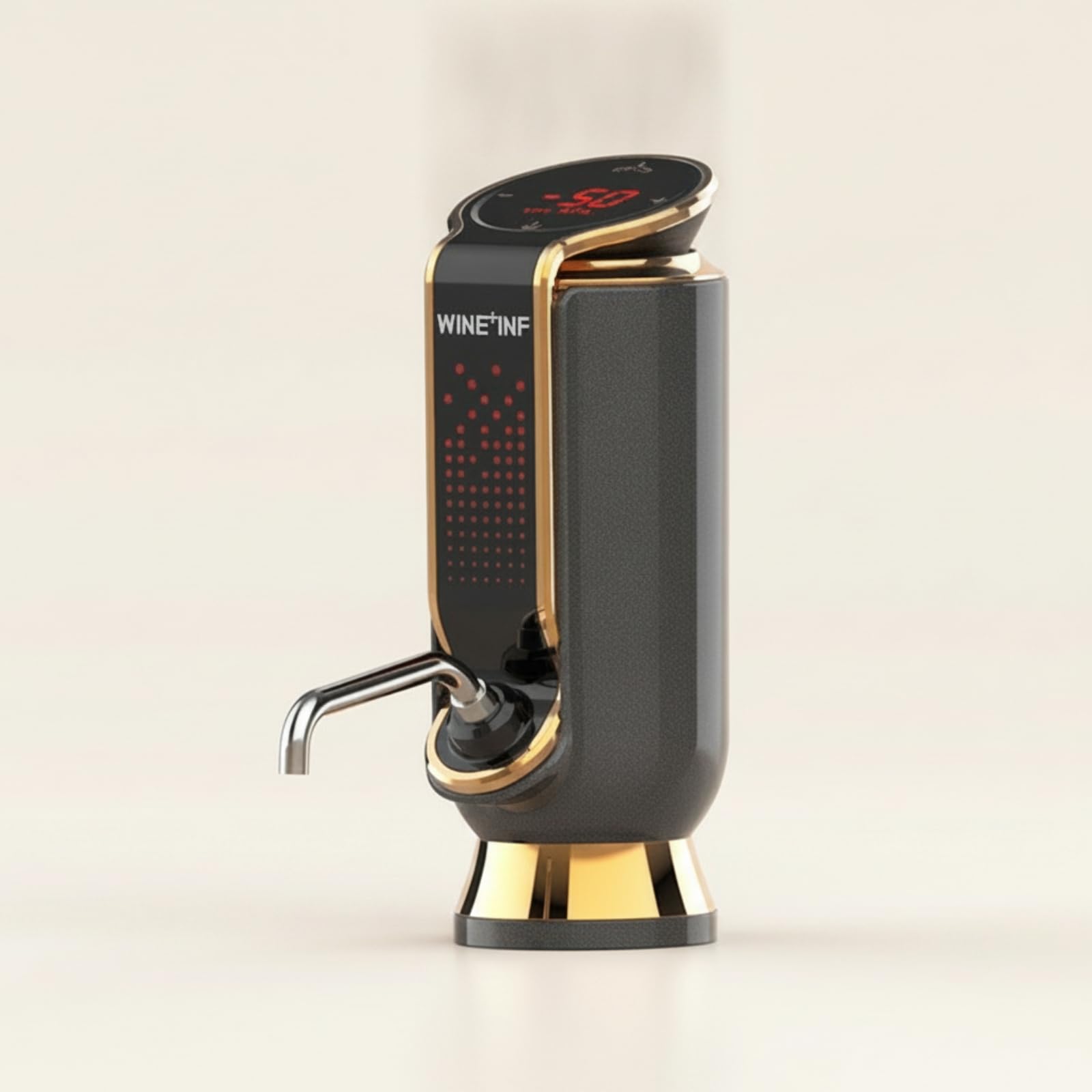 Preservation Stopper Dispensador Automático de Vino Aireador Rápido Tapón de Conservación Bomba de Vacío con Tubo de Acero 304 y Vertido Suave, Negro
