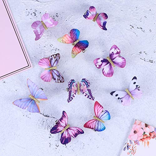 Minkissy 016S247X0IDBY9RG56IUJR 10Pcs Butterfly Hair Clips 3D Colorful Butterfly Hair Barrettes Halloween Christmas Weddding Party Favors thumb #8