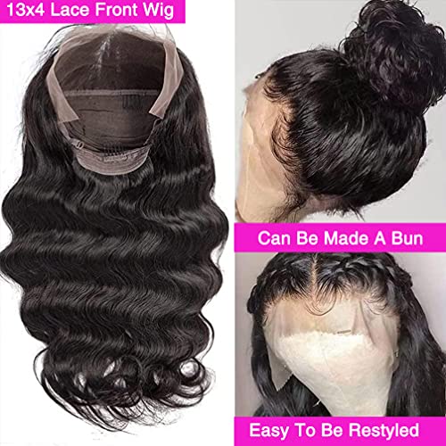 Image of Srakuw 26 Inch 13X4 Lace Front Wig Human Hair Pre Plucked Body Wave Brazilian Human Hair Wig for Black Women 180% Density HD Lace Frontal Wig