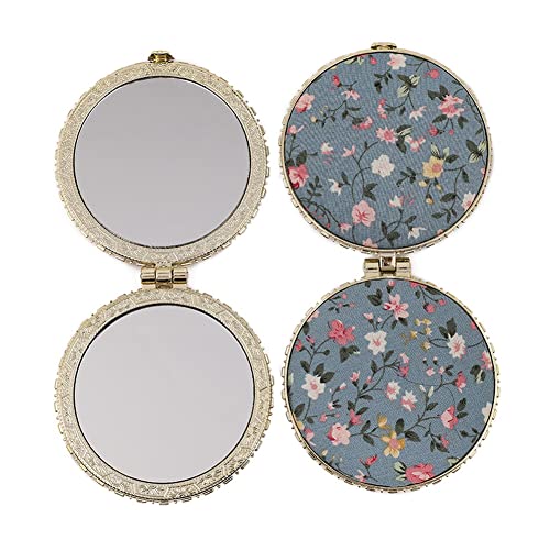 Luzen 4Pcs Floral Pattern Pocket Mirror Compact Travel Mirror Small Round Double Sided Folding Mirrors Portable Beauty Makeup Mirror For Women Girls Travel Or Daily Use #TOP1