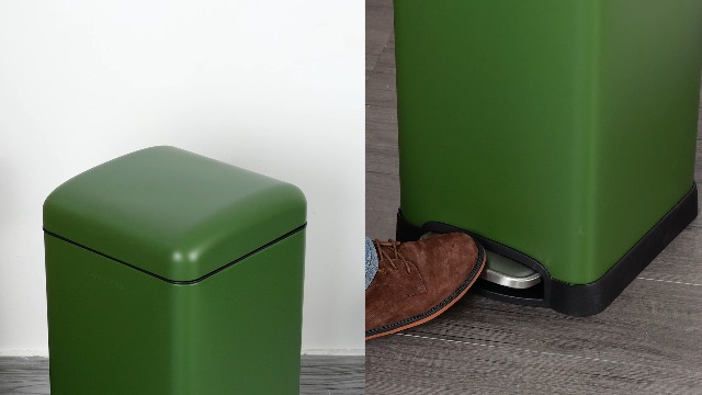 Image of happimess Betty 8 Gal Step Trash Can Soft-Close Lid, Pine Green