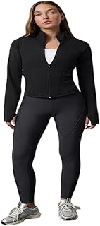 ترنديول جاكيت رياضي محبوك للنساء من القماش الناعم المصقول بفتحة للابهام THMAW25SK00001