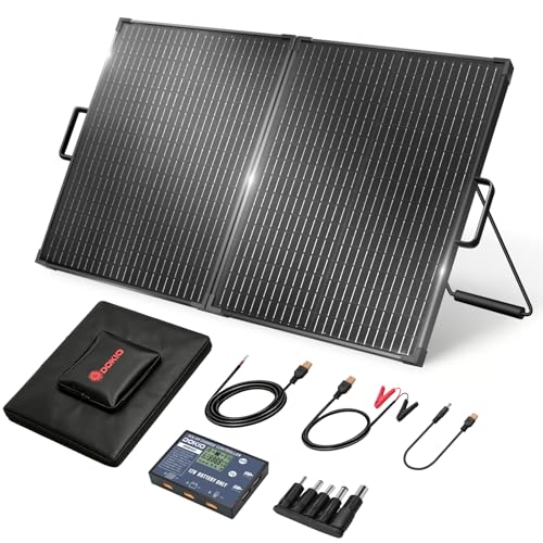 DOKIO Solar Suitcase 100W Portable Foldable Solar Panel 18v Monocrystalline 23.8 * 19.3 * 1.3in with...