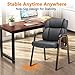 CLATINA Leather Guest Chair with Padded Arm Rest for Reception Meeting Conference and Waiting Room Side Office Home Black