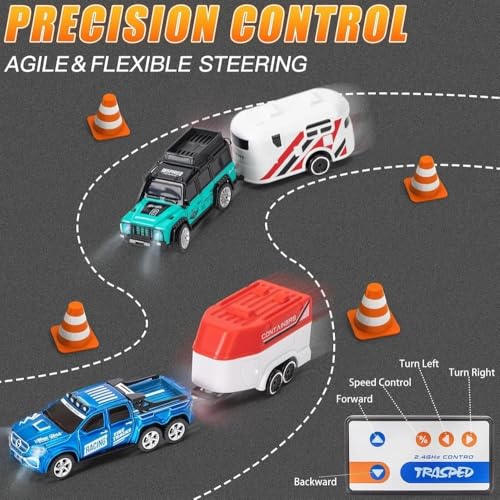 Image of Bestie toys Remote Control Small Car, 1:64 Scale Off-Road RC Car, USB Rechargeable 2.4GHZ Three Speed Indoor Alloy Vehicle for Kids (Green GT laandrover)