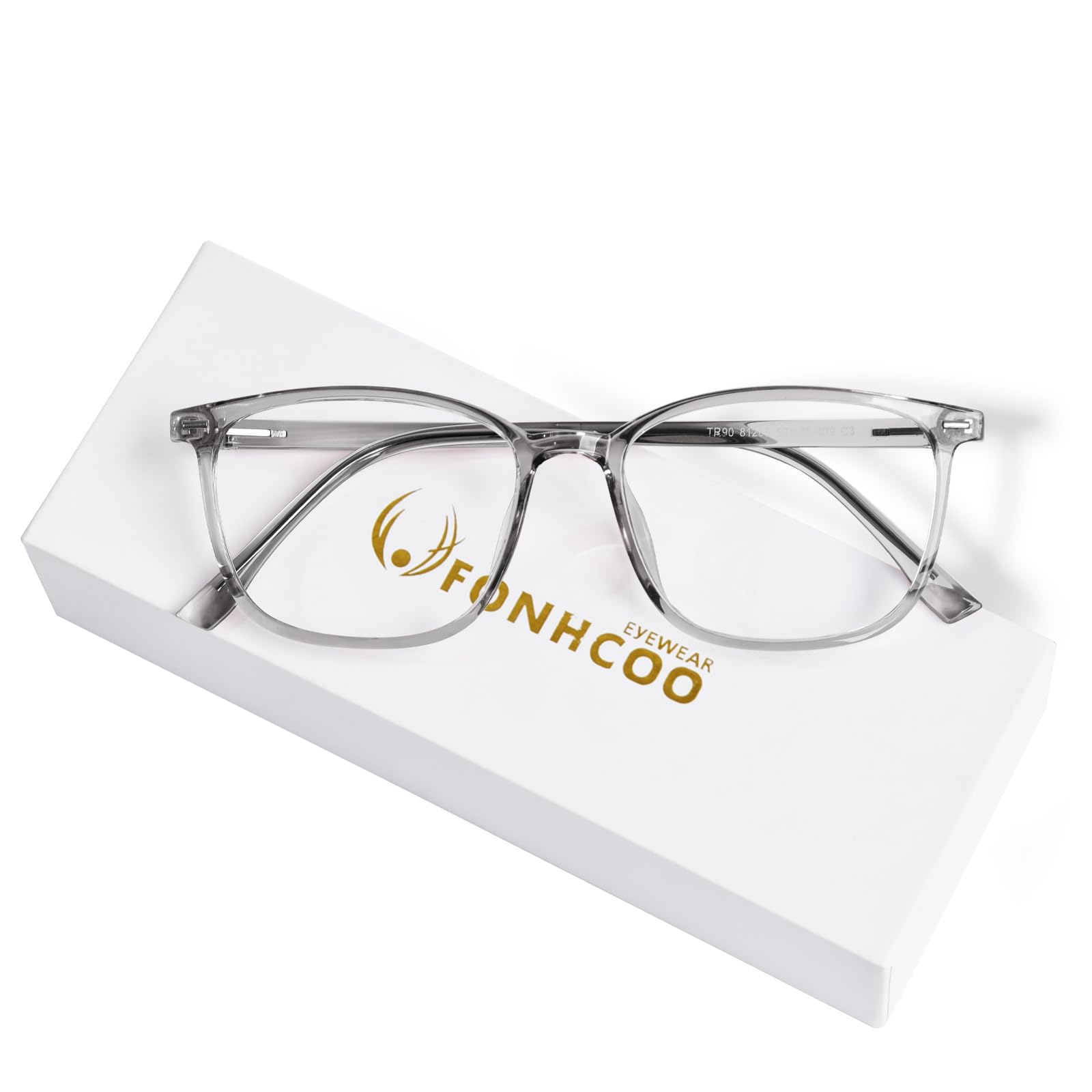 Photo 1 of FONHCOO Blue Light Blocking Glasses Women Men TR90 Fashion Frame Computer Blue Light Glasses Grey