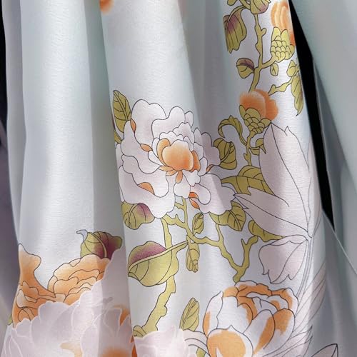 Image of MALINA Women's Polyester Silk Satin Stole Scarf - Soft Lightweight Fashion Wrap, Elegant Floral & Gradient Design, summer stole,Scarf For Women,Premium Stole,Large Size 180x90 cm'