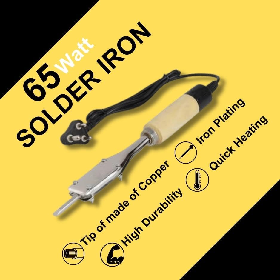 Image of Vtronix 65Watt Soldering Iron with Wooden Handle for Precision Electronics Work | Soldering Machine for Home, Industrial & Electronics Workshop Reparing with Fast Heating & Heat Resistant Handle