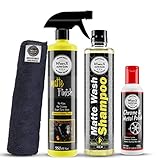 Wavex Bike Cleaning Kit | Matte Bike Maintainer Combo | Wash, Clean, Protect and Maintain Matte Bikes and Cars | Consists of Metal Polish, Matte Wash Bike Shampoo, Matte Finish Maintainer, Microfiber Towel