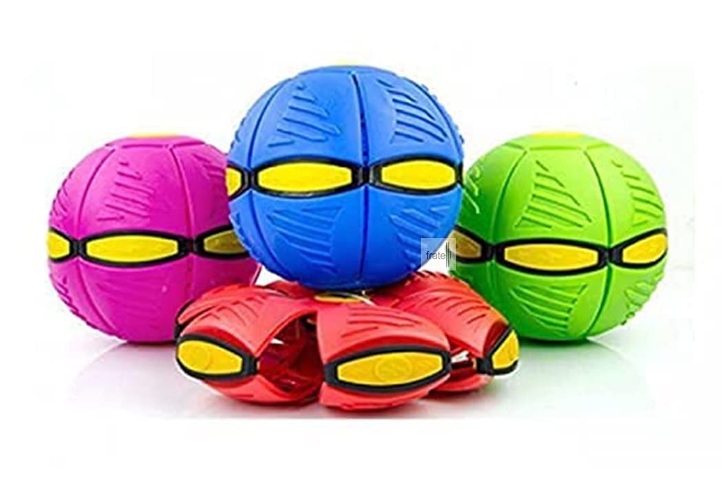 NIYAMAT® Magic Flying Soccer Ball with deformable Outdoor Magic UFO Ball Flying with 3 Flashing Lights (Assorted Colours)