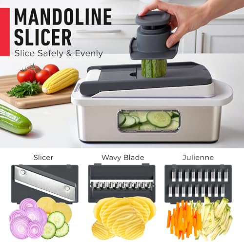 image for Mueller Pro-Series 10-in-1, 8 Blade Stainless Steel Multi Vegetable Ch