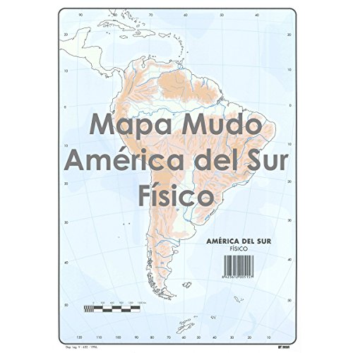 Mapa Mudo SELVI Color Din-A4 América Del Sur Físico, Caja x50
