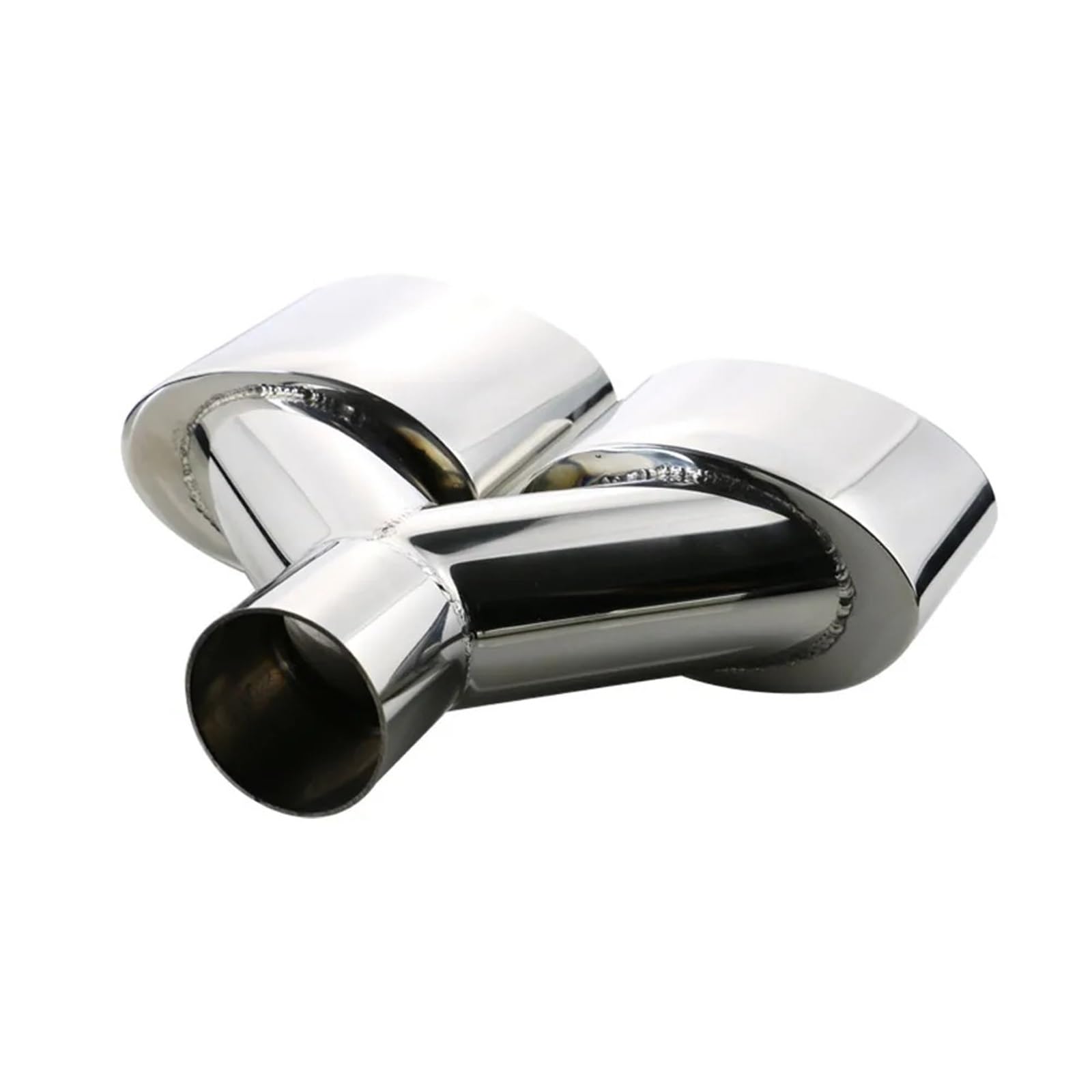 Tubiscarico 1 Set Da 57 Mm, Terminale Di Scarico Doppio In Acciaio Inossidabile Laminato, Tubo Di Scarico Universale Per Auto.
