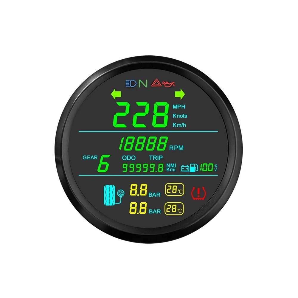 Moto velocímetro Digital para motocicleta, 85mm, KMH MPH, nudos