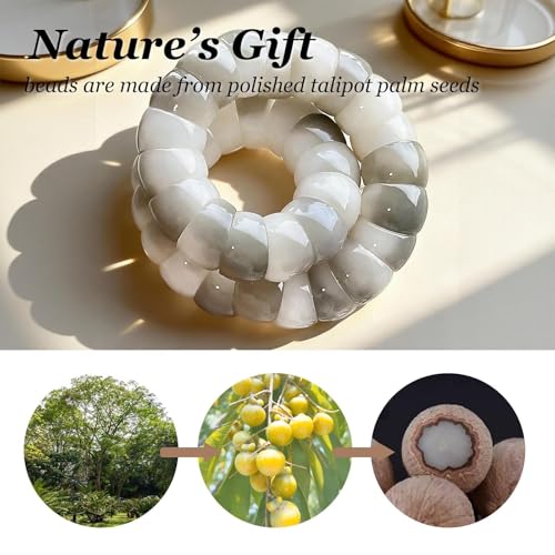 Image of Long tiantian Bodhi Fidget Bracelet for Women Natural Mudi Bodhi Seed Stretch Bracelets Protection Healing Jewelry Anxiety Relief Items