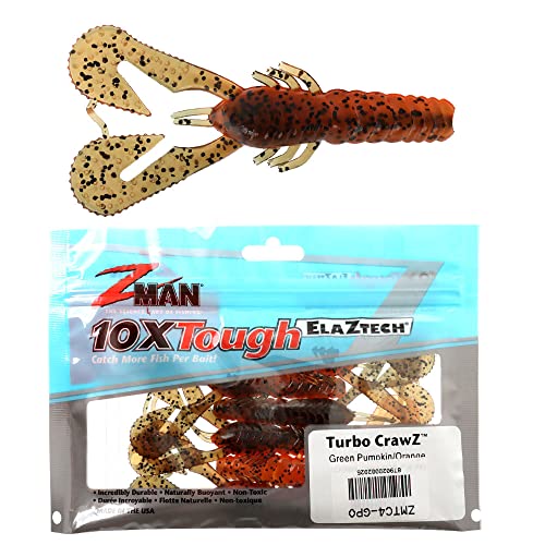 Z-Man Turbo CrawZ Bait, Green Pumpkin Orange
