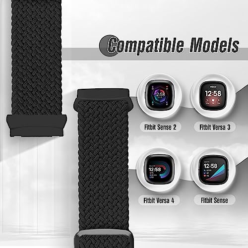SHIJZWD Elastic Braided Strap For Fitbit Versa 4/Versa 3/Sense 2/Sense - Image 4