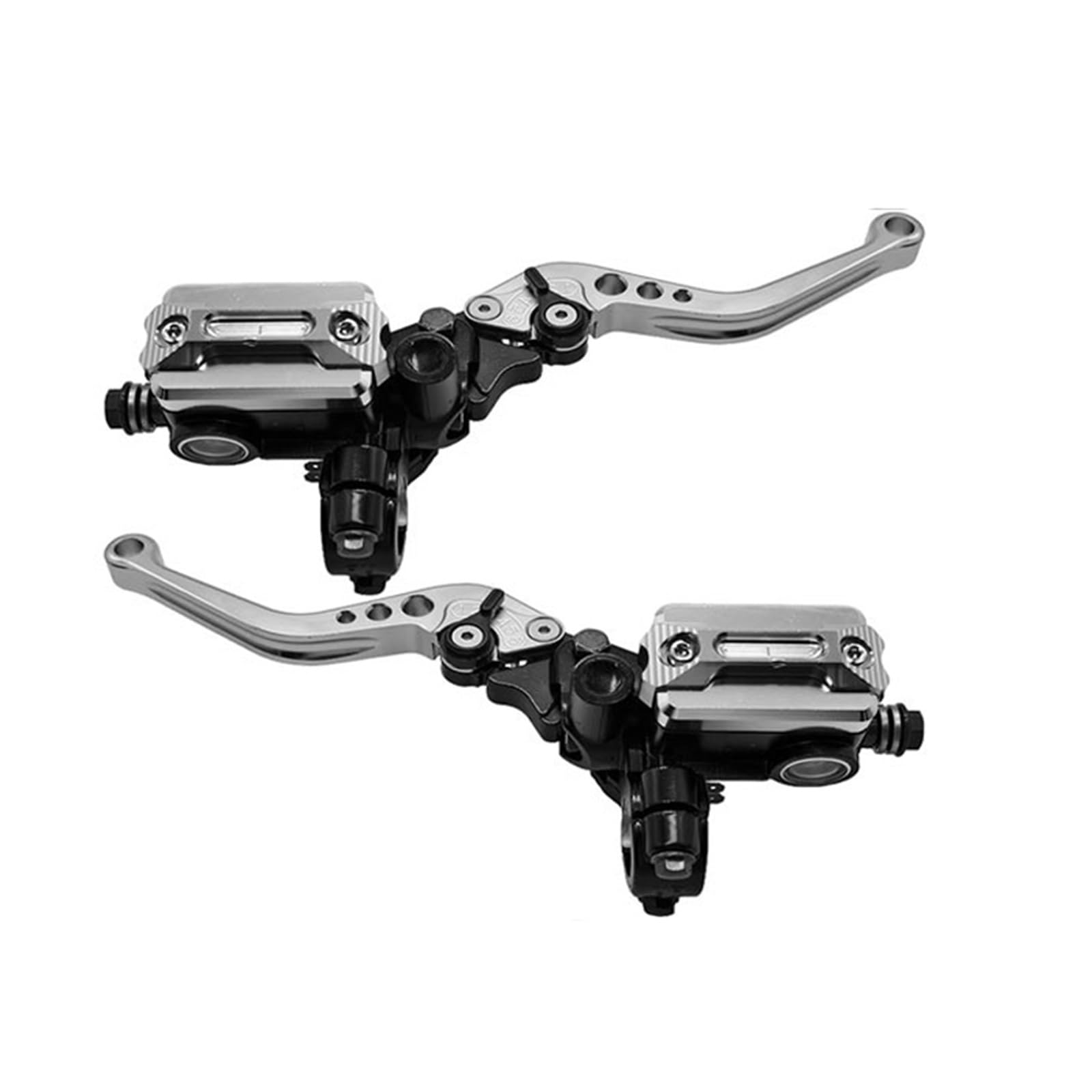 OUVECR Motorbike Brake Levers 22mm Universal Motorcycle Left and Right Handlebar Hydraulic Brake Master Cylinder Pump Clutch Levers Handle(Silvery)