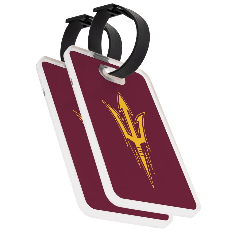 Desert Cactus Arizona State University Luggage Tag Official ASU Sun Devils 2 Pack Travel ID Label for Suitcases