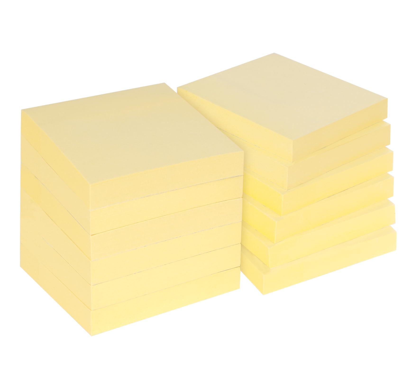 (24 Pads) Sticky Notes 3 x 3in,2400 pcs Yellow Self-Stick Notes,100 Sheets/Pad Bright Colors Post Pads,Super Sticky Pads Easy to Post Recyclable for