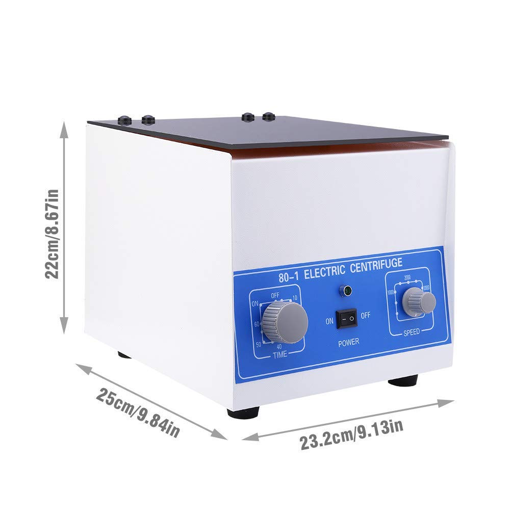 TOPQSC Electric Lab Benchtop Centrifuge, 4000rpm Speed Desktop Machine 6 Tubes x 20ml, with Timer 0-60min and Speed Control: Industrial & Scientific