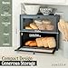 BakedBin Corner Bread Box for Kitchen Countertop - New 2026 Airtight Design - Extra Large, Double Layer Black BreadBox, Vintage Storage for Homemade Bread, Under Cabinet Organizer
